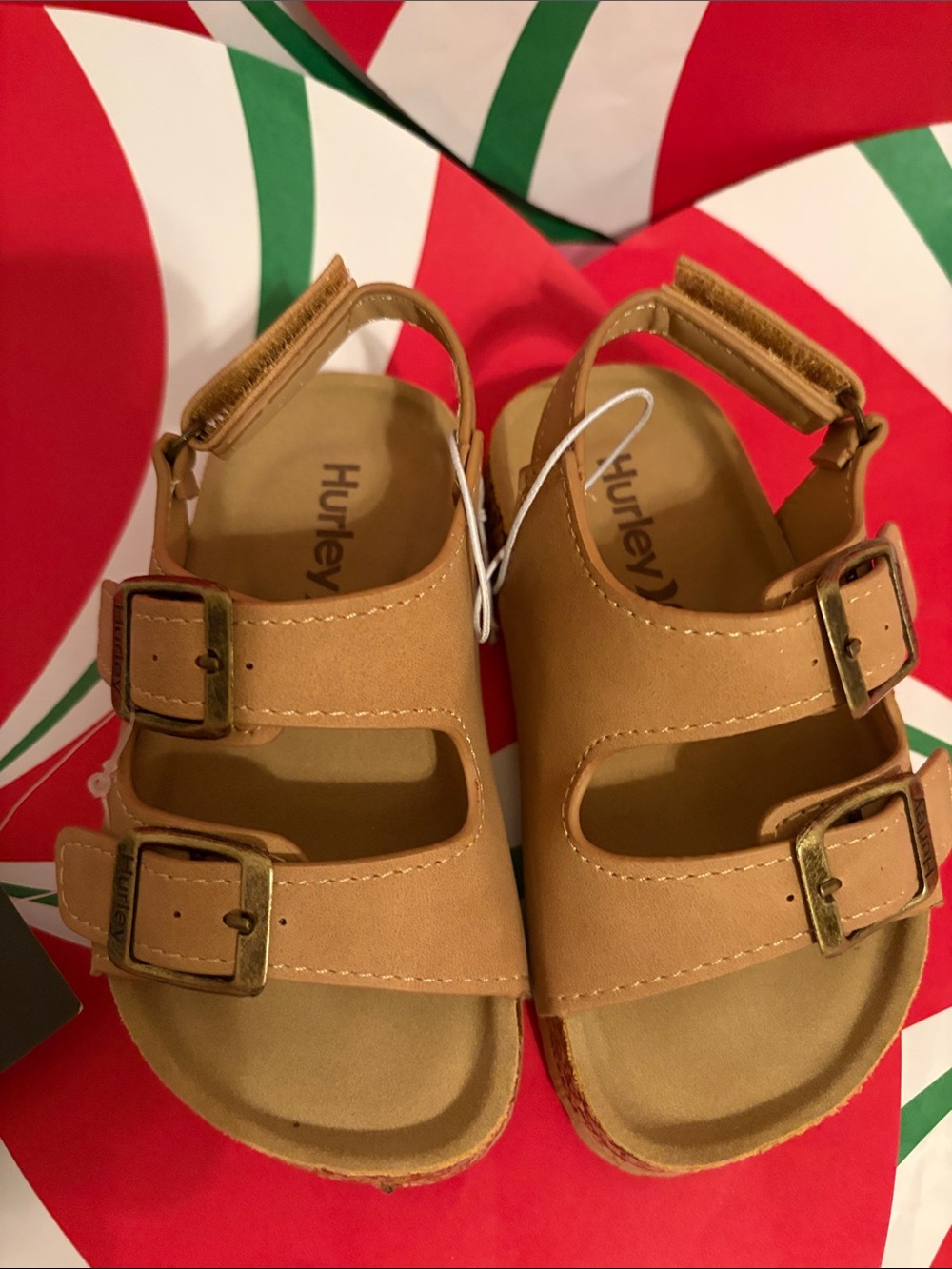 Hurley Kids Brown/Tan Double Buckle Sandals